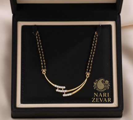 Dual-Curve Diamond Mangalsutra