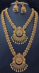 Bridal Antique Temple Jewellery Set – Long Double Haaram