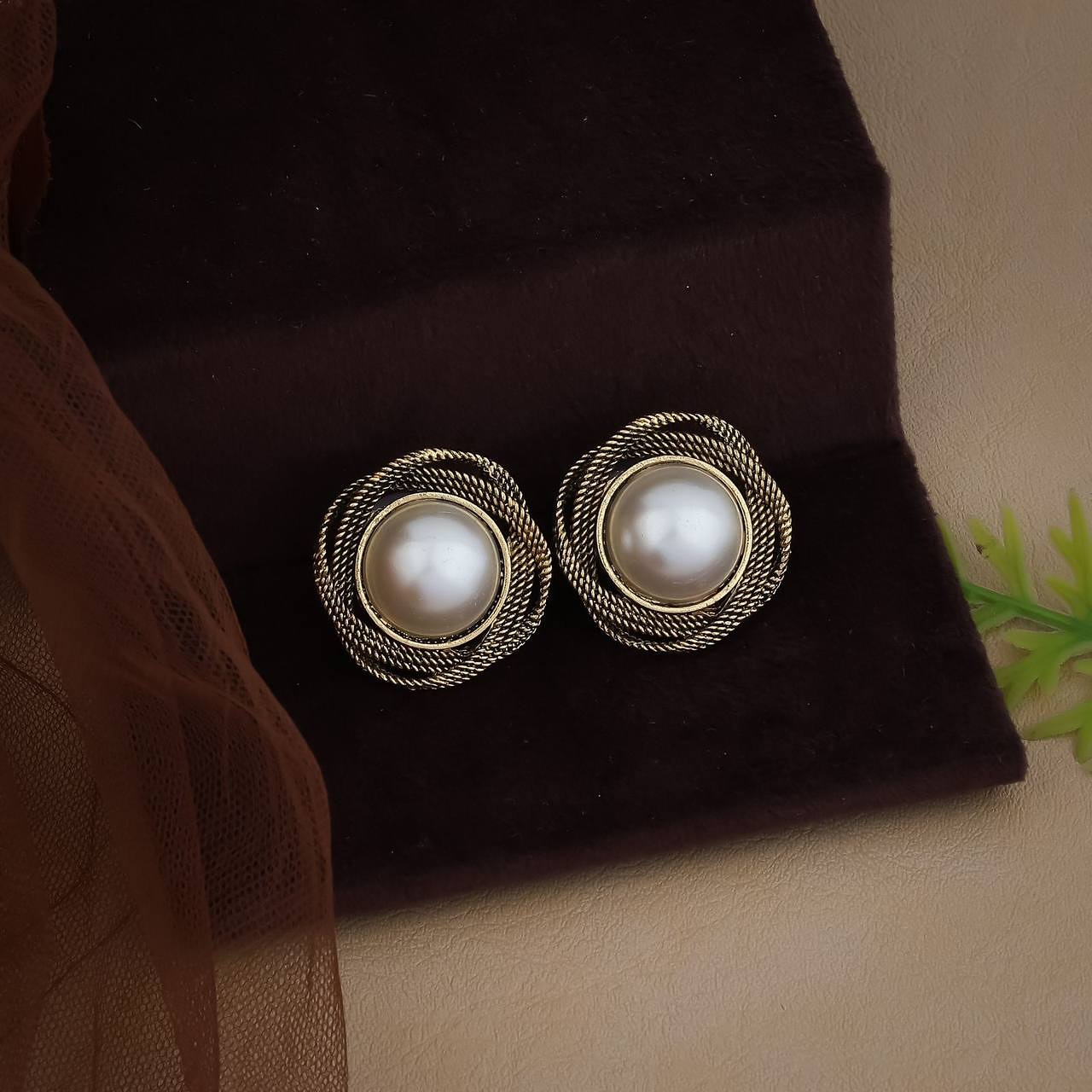 Vintage Pearl Studs - Image 2
