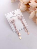 Elegant A.D. Diamond Rose Gold Earrings - Image 2