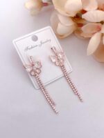 Elegant A.D. Diamond Rose Gold Earrings - Image 4