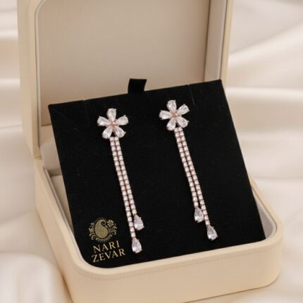 Elegant A.D. Diamond Rose Gold Earrings