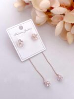 Elegant A.D. Diamond Rose Gold Earrings - Image 8